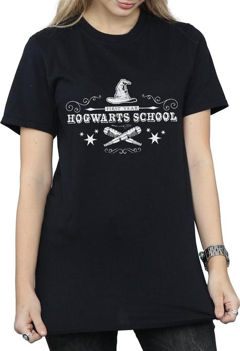 Actual product image Womens/Ladies Hogwarts First Year Cotton Boyfriend T-Shirt (M)