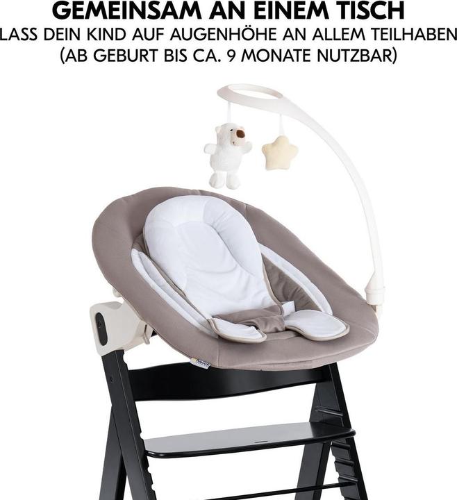 Actual product image Hauck Hochstühle Alpha Plus Black 4-tlg. Newborn Set Deluxe (Highchair)