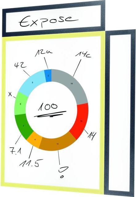 Actual product image Franken Magnetic pocket / document holder, DIN A3, blue, made of hard film, matt, document-proof, thickness (A3)
