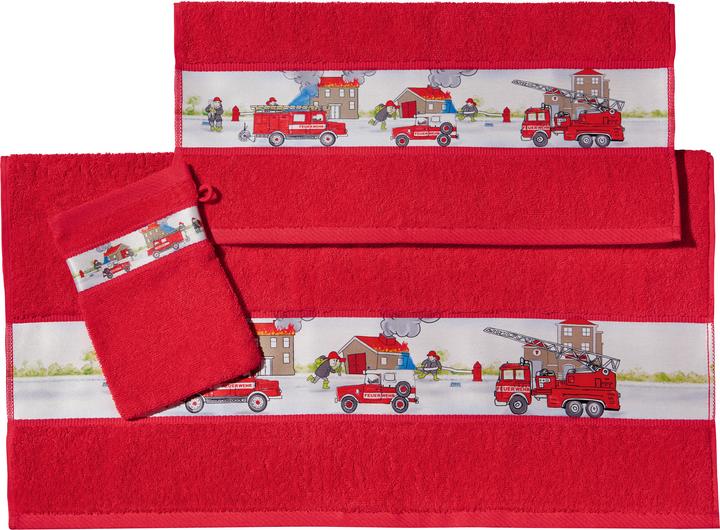 Image du produit Erwin Müller Set éponge enfant "Pompiers" 3 pièces (70 x 110 cm, 15 x 21 cm, 50 x 70 cm)