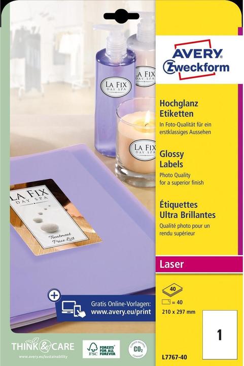 Actual product image Avery Photo labels A4