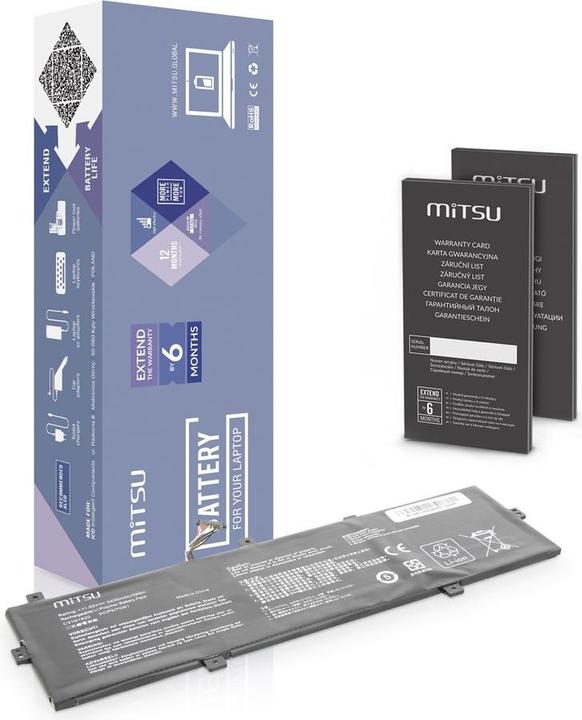 Image du produit Mitsu BATTERY BC/AS-UX430 (ASUS 3400 MAH 11.55 WH) - Batterie (3 cellules, 3400 mAh)