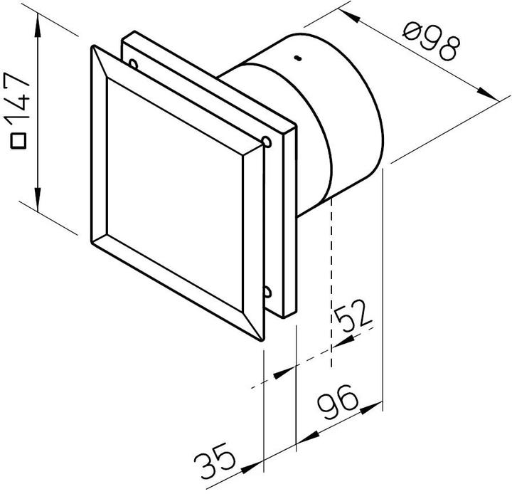 Actual product image Helios M1/100 N / C Minivent DN100 two-stage with overrun