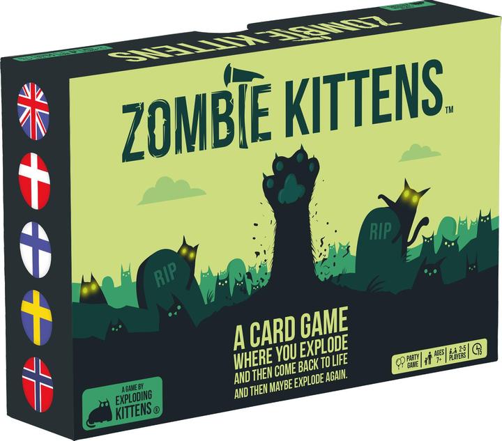 Exploding Kittens Zombie Kittens Nordic - korttipeli (English)