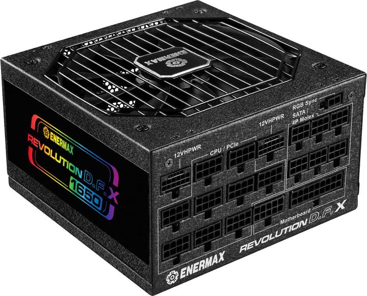 Image du produit Enermax Revolution D.F. X ARGB ATX3.0 PCI-e 5.0 Compact PC Power Supply 1650W 80Plus Gold Full Module 2x (1650 W)
