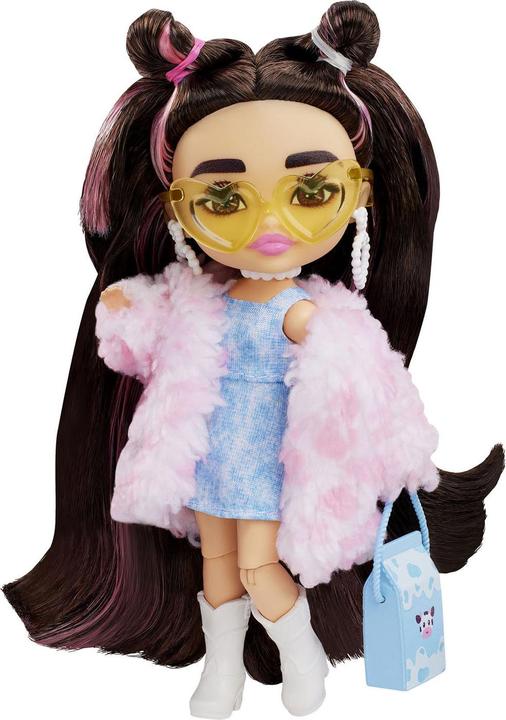 Actual product image Barbie Extra Mini Doll - Cow Print Furry Jacket