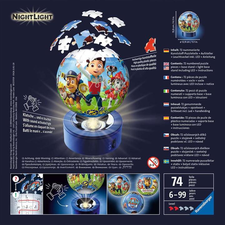 Produktbild Ravensburger Paw Patrol Nachtlicht (72 Teile)