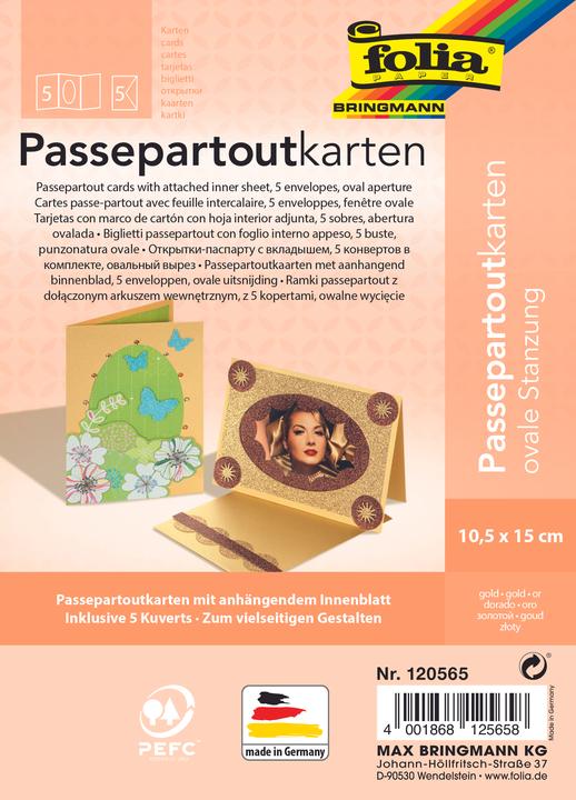 Produktbild Folia Passepartouts ovale Stanzung 220g/m² (5 Stk.)