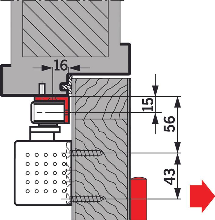 Image du produit Dormakaba Equerre de mandrinage pour glissières G-N (Porte de chambre, Porte d'entrée, Porte en bois, Porte-fenêtre)