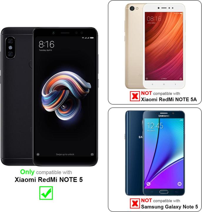 Actual product image Cadorabo Book with stand function cover (Xiaomi Redmi Note 5)