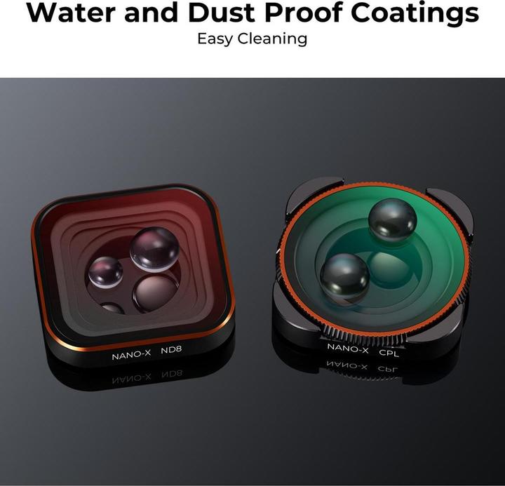 Image du produit K&F Concept Filtres CPL+ND (8/16/32/64/1000) Kit pour Hero 9 / Hero 10 (GoPro Hero 9, Hero 10)
