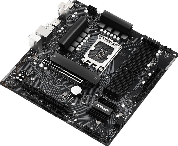 Actual product image AsRock B760M PG LIGHTNING - mATX DDR5 S1700 (LGA 1700, Intel B760, mATX)