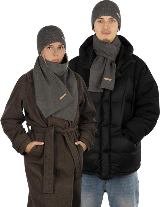 Produktbild Normani Winterset „Sudbury“ mit Mütze und Schal Braun meliert (One Size)