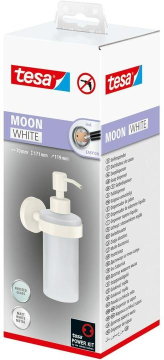 Image du produit tesa MOON WHITE Distributeur de savon avec solution adhésive sans perçage