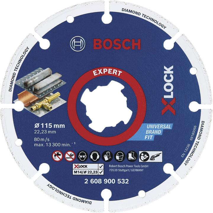 Immagine prodotto Bosch Professional Zubehör Disco da taglio e smerigliatura Disco da taglio diamantato X LOCK Best for Metal 115 x 22,23 mm di