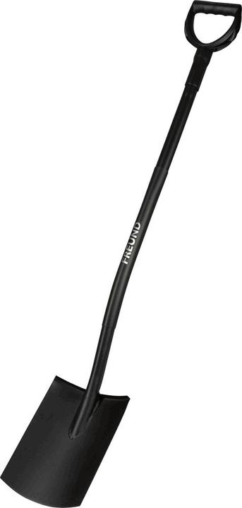 Freund Victoria Garden spade flat shape steel handle Ergoline black