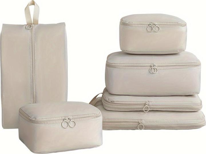 Only-Bags.Store Set da 6 pezzi di eleganti cubi da imballaggio in poliestere, borse organizer da viaggio