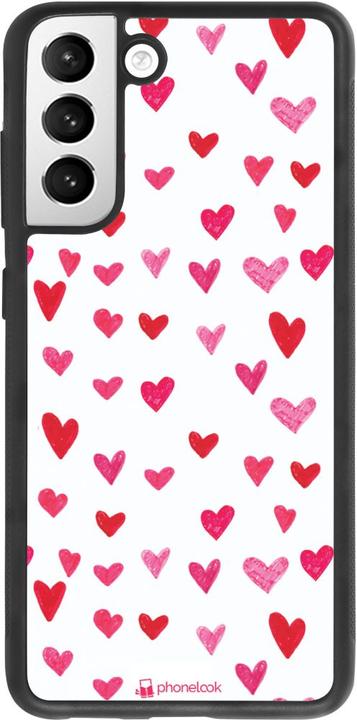 Actual product image PhoneLook Coque Silicone rigide noir Valentine 2022 Many pink hearts (Samsung Galaxy S21 FE 5G)