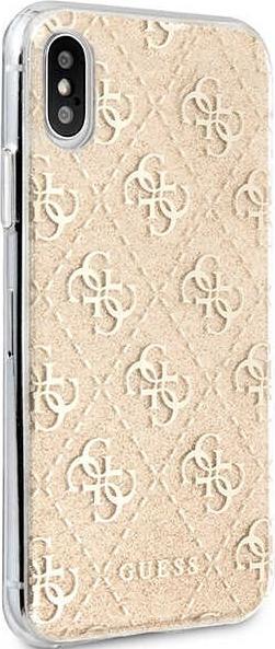 Actual product image Guess GUHCPXPCU4GLGO iPhone X/Xs złoty/gold hard case 4G Glitter (Apple iPhone X)