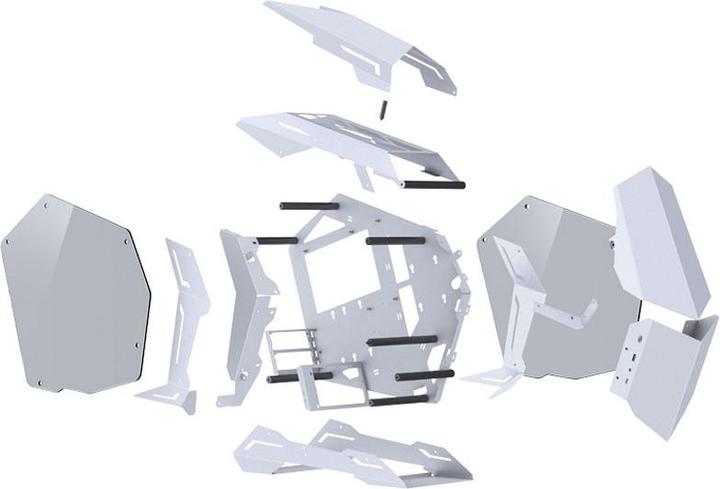 Actual product image Jonsbo MOD3 Mini Micro-ATX Tower Showcase, Tempered Glass - White (mATX, Mini-ITX)