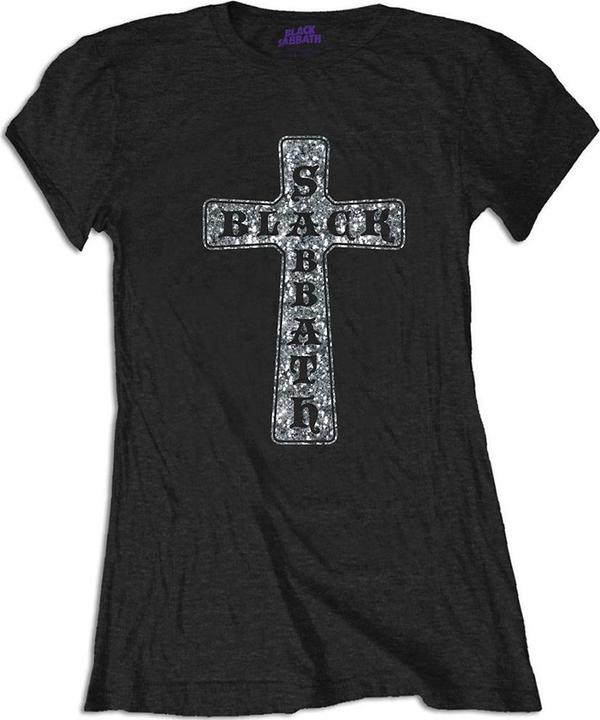Black Sabbath Cross (Black, Diamante) (Girlie)