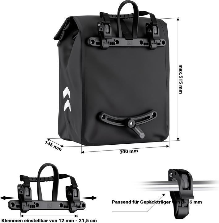 Produktbild Wiltec Gepäckträgertasche (22 l, Gepäckträgertasche)