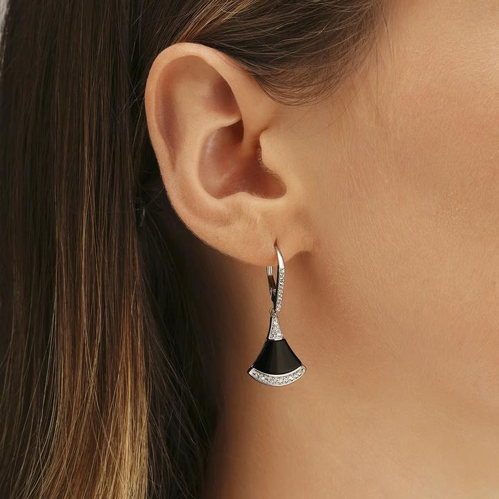 Produktbild Charles Garnier Ohrringe aus Silber, schwarzem Achat, Zirkonoxid (Achat, Silber und Zirkoniumoxiden)
