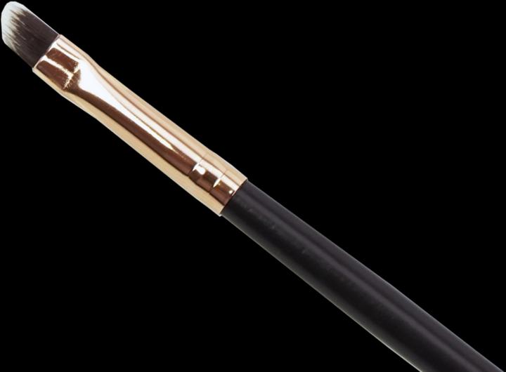 Actual product image Contour brush, dark brown handle, copper-coloured ferrule, flat, slanted synthetic hair (Eyeliner)