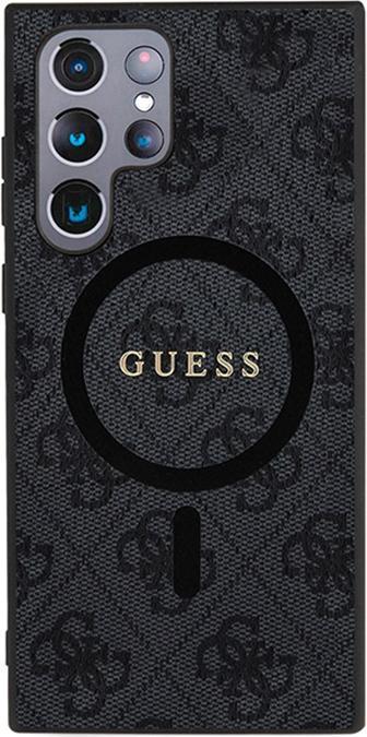 Actual product image Guess case for S24 Ultra S928 GUHMS24LG4GFRK hardcase 4G Collection Leather Metal Logo MagSafe black (Samsung Galaxy S24 Ultra)