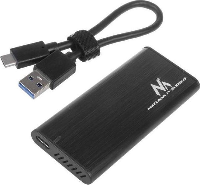 Immagine prodotto Maclean MCE443 Adattatore per custodia SSD M.2 NVMe SATA Alluminio NVMe (PCIe), NGFF (SATA) Supporta USB (M.2 2230, M.2 2240, M.2 2260)