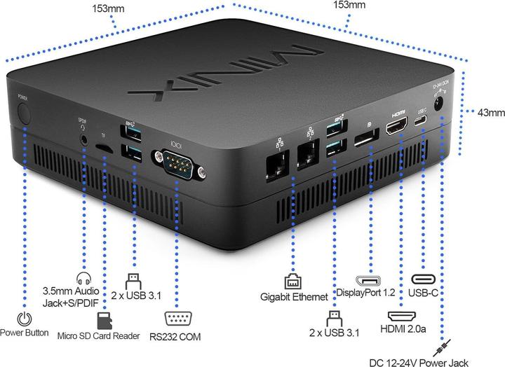 Produktbild Minix NGC-5 (Intel Core i5-8279U, 8 GB, 256 GB, Iris Plus Graphics 655)