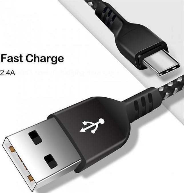 Produktbild Maclean MCE482 - USB C Kabel, unterstützt Fast Charge, Datenübertragung, 2,4A, 5V/2,4A, schwarz, Län (2 m, USB 2.0)