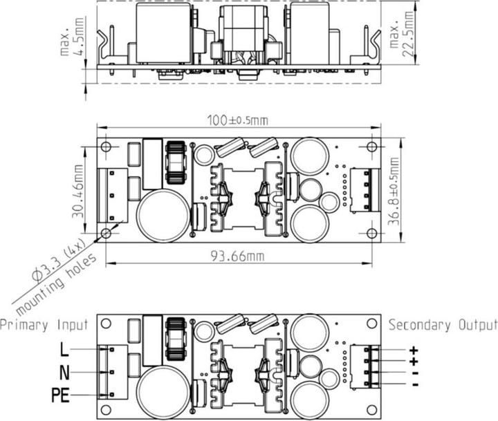 Produktbild Egston E2TFyW3 30 AC/DC-Netzteilbaustein, open frame 12 V/DC 2.5 A 1 St.