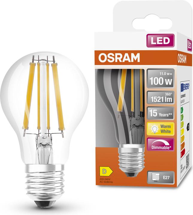 Actual product image Osram Retrofit Classic A (E27, 11 W, 1521 lm, 1 x, D)