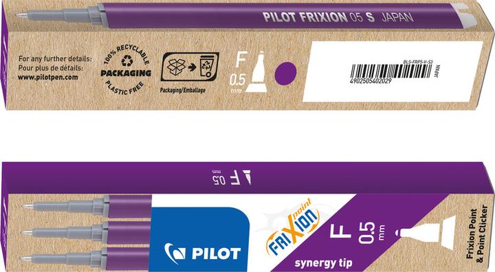 Actual product image Pilot FriXion Refill Point Set Set of 3 (Refill, Violet, 0.25 mm)