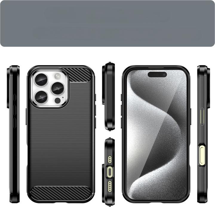 Immagine prodotto Cover-Discount iPhone 16 Pro - Custodia in metallo effetto carbonio (Apple iPhone 16 Pro)