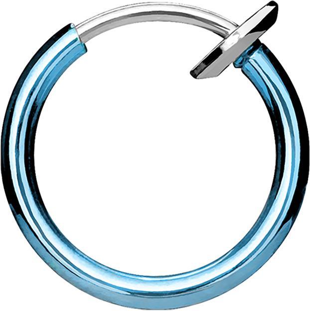 Produktbild Star Piercing Fake Nasenring hellblau mit Titanium Beschichtung (ohne Messing, Chirurgenstahl 316L)