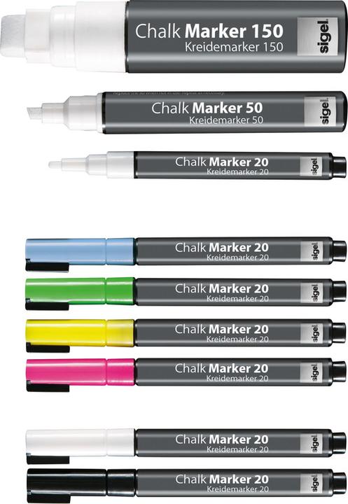 Produktbild Sigel Artverum Kreidemarker 20 Rund (1-2 mm) (Schwarz, 2 mm, 2 x)