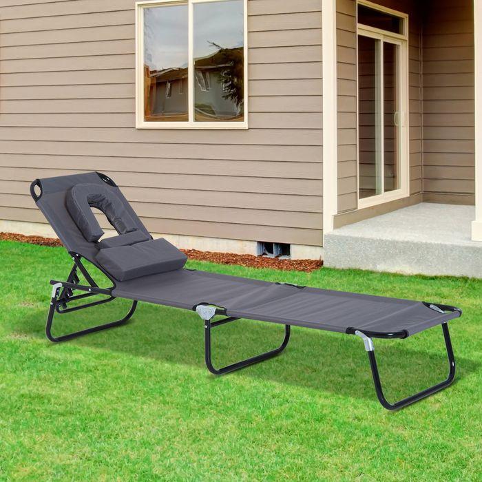 Image du produit Outsunny Chaise longue de jardin avec ouverture faciale (190 cm)