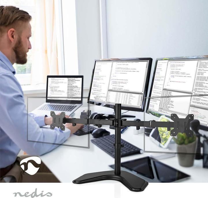 Actual product image Nedis Desk monitor holder | 2 screen(s) | 15 - 32 " | 75x75 / 100x100 | Fully movable (32")
