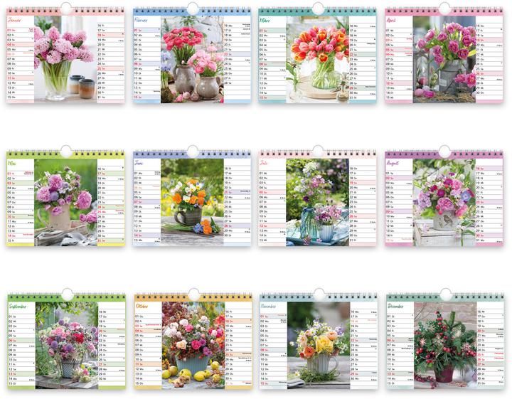 Actual product image Trtsch Notizkalender Querformat Notizkalender Blumen 2026 mit 12 Postkarten (20 x 16 cm, German)