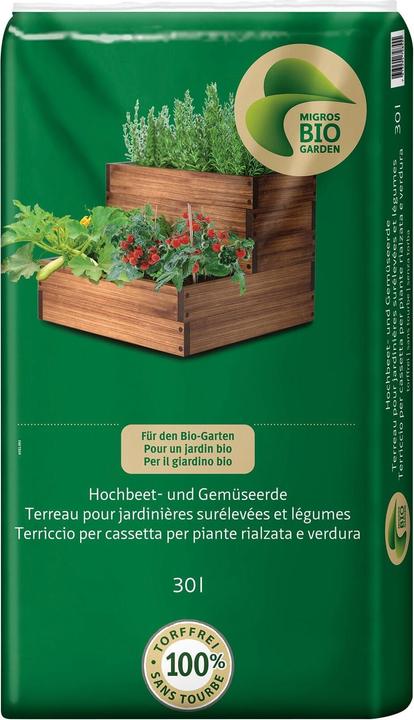 Produktbild Migros-Bio Garden Hochbeet -und Gemüseerde (30 l, Erde ohne Torf)