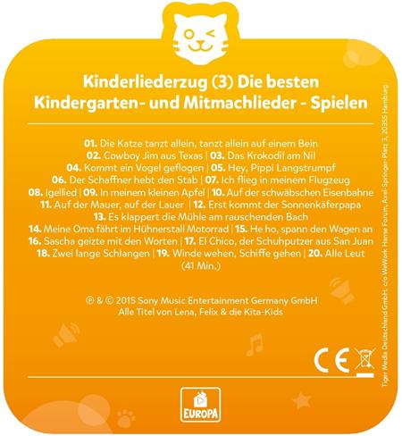 Produktbild Tigermedia Kinderliederzug - Folge 3: Die besten Kindergartenlieder - Spielen (Deutsch)