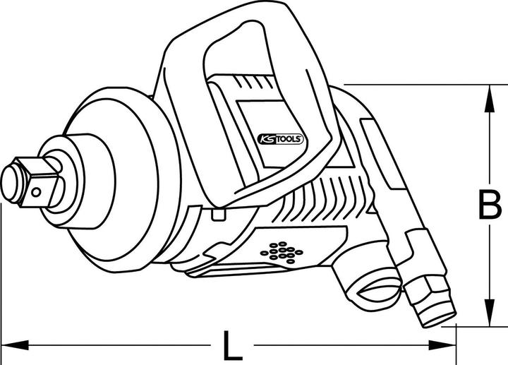 Actual product image KS Tools 3/4" superMONSTER high performance air impact wrench, 3405 Nm, L 350 mm (Air blast)