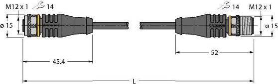 Actual product image Turck Actuator and sensor cable PUR Connecting cable RKS8T-2 (2.20 m)