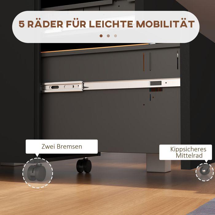 Produktbild Swisshandel24 Rollcontainer Aktenschrank, 3 Schubladen, abschliessbar, rollbar, 37cmx43,5cmx60cm, Schwarz