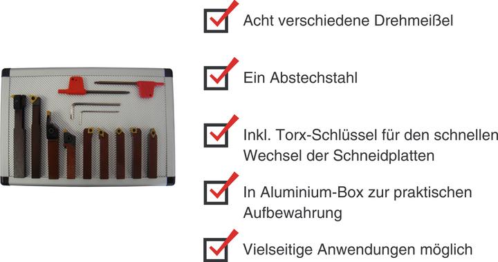 Actual product image Paulimot Turning tool set with indexable inserts, 8 mm, 9-piece (10.80 mm)