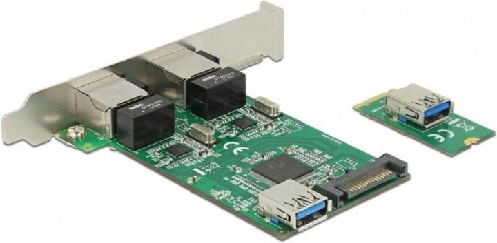 Actual product image Delock Converter M.2 Key B+M male > 2 x Gigabit LAN (M.2 A Key)