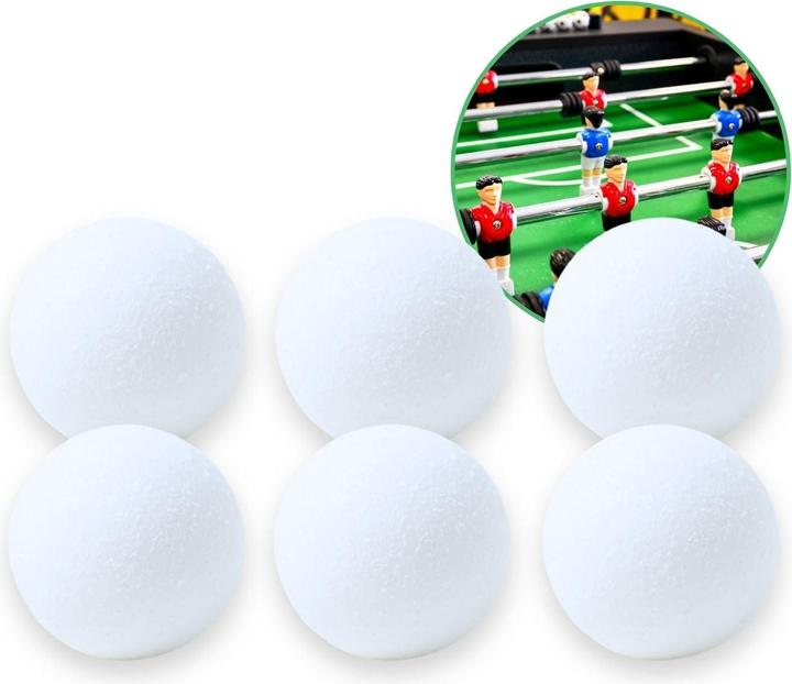 Hermex Lot de 6 ballons de football de table Ballons de baby-foot de remplacement Mini-ballons de foot
