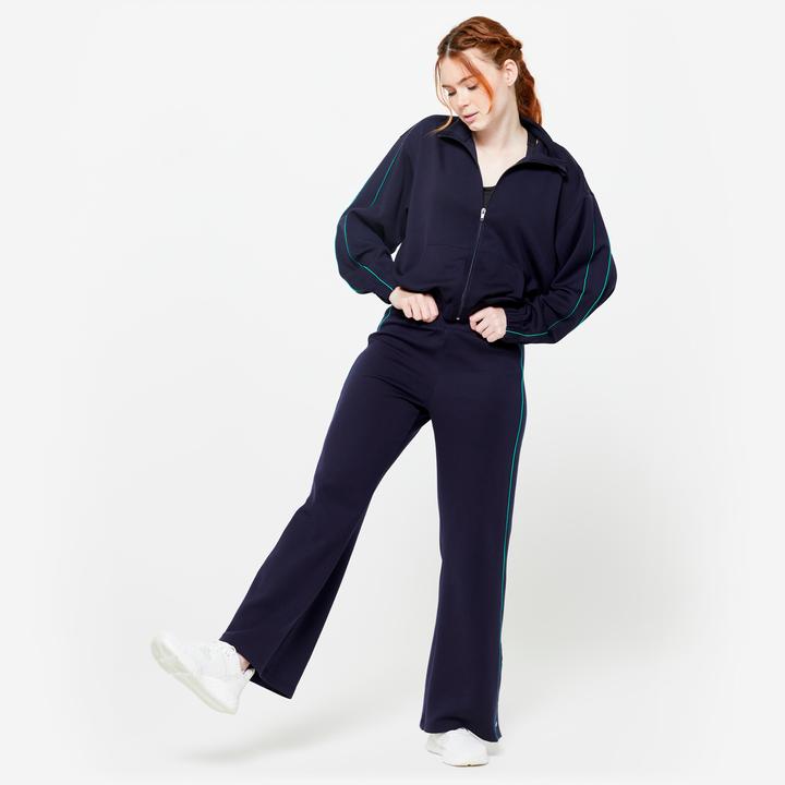 Image du produit Domyos Pantalon de jogging Wide Leg - Heritage bleu foncé/vert (W35)